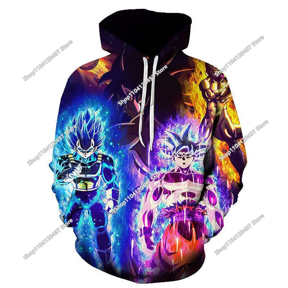 Sudadera con capucha de Dragon Ball para niños y niñas, nuevo estilo de otoño e invierno: sudadera creativa, holgada y versátil con capucha