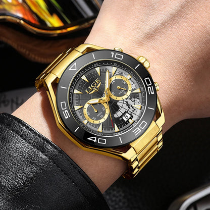 LIGE Luxe herenhorloges Casual zakelijk horloge Herenmode Waterdicht Militair herenhorloge met kwarts Montre Homme