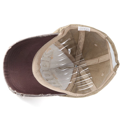 Baseballkappe aus Baumwolle mit „ROCK“-Stickerei für Damen und Herren – Snapback-Kappe für Outdoor-Sport und als Sonnenhut