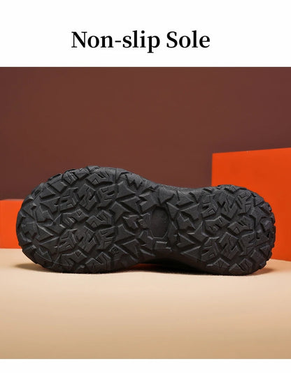 Rotary Buckle Men's Trekking Sneakers Outdoor Platform Hiking Shoes Comfortable Non-Slip Climbing Walking Shoes for Men