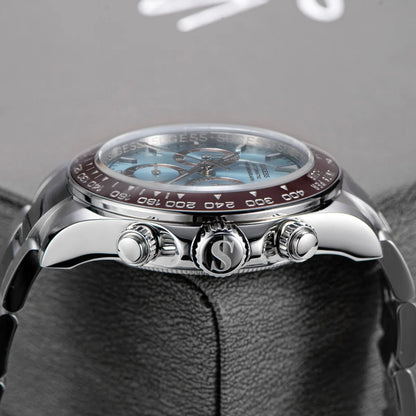 Sugess Diving Men's Watch Panda Automatic Mechanical Chronograph Peacock SL4801 Movement Wristwatch Waterproof Ceramic Bezel New