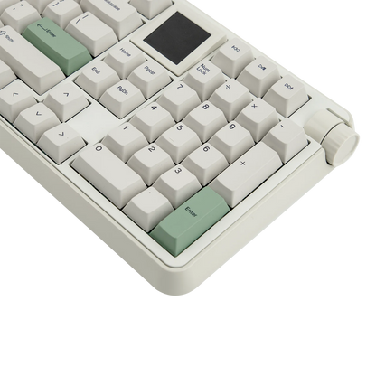 EPOMAKER RT100 PRO 100 % ANSI US -asettelu, tiiviste, langallinen/Bluetooth/2,4 GHz langaton mekaaninen näppäimistö, 1,54 tuuman näyttö ja äänenvoimakkuuden säätönuppi