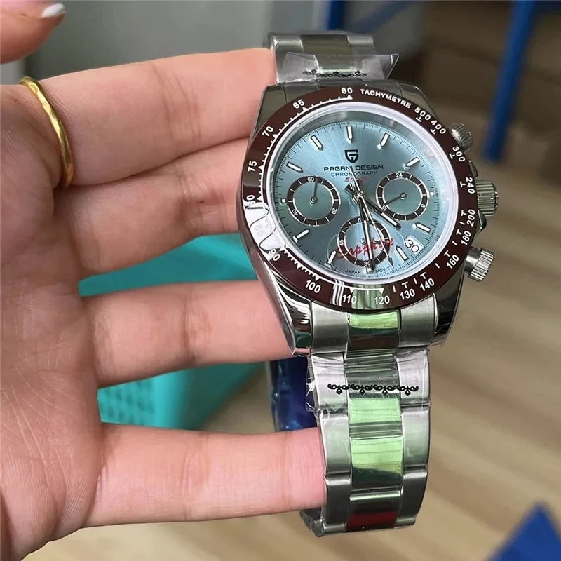 Relógio de pulso para homem PAGANI DESIGN – Modelo com mostradores coloridos, relógio de pulso de luxo com movimento de quartzo, cronógrafo equipado com um movimento