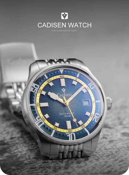 CADISEN Automatic Mechanical Watch Men's Silver Business Casual Waterproof Watch Japan MIYOTA 8215 Movement Domed Glass Men's Watch
