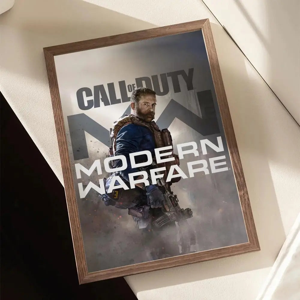 Call of D-DUTY Game Poster Stickers Painting Self-Adhesive Mural HD Wall Decals for Bedroom Living Room Home Decor Gift