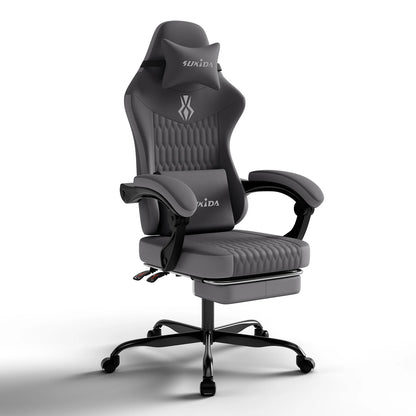 SUKIDA Gaming chair Gamer chair Ergonomic Office Chair Footrest Adjustable Loin & Pillows Gaming Chair