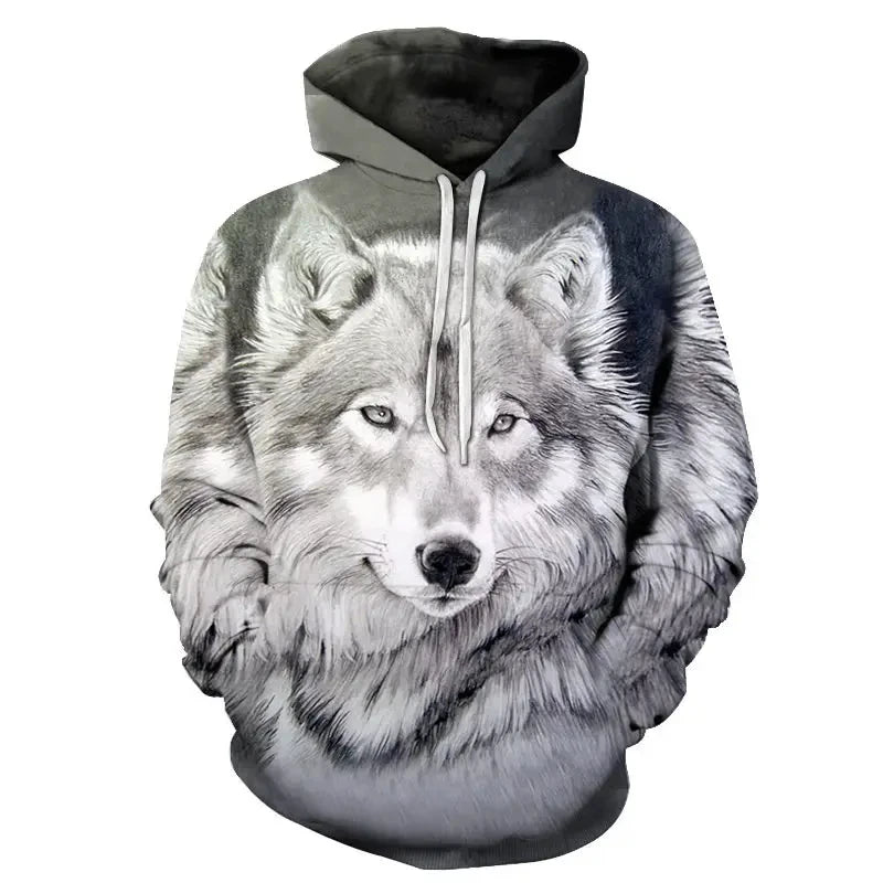 Sudadera de anime con cabeza de lobo feroz. Sudaderas con capucha impresas en 3D. Ropa de moda para hombre y mujer. Ropa infantil de Harajuku. Abrigo de hombre.