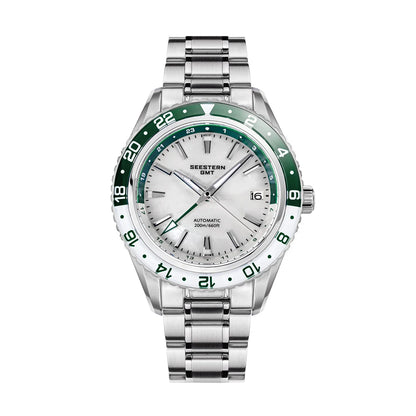 SEESTERN Men of Watch Office GMT Automatic NH34 Movement Sapphire Glass Bezel 20bar Waterproof Diver Mechanical Wristwatch S456