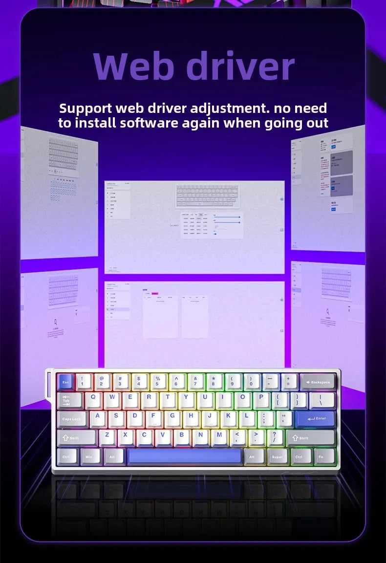 AULA WIN60HE Magnetic Switch Mechanical Keyboard, 60% Wired Gaming Keyboard with Hall Effect Magnetic Switches, Rapid Trigger Esports Keyboard