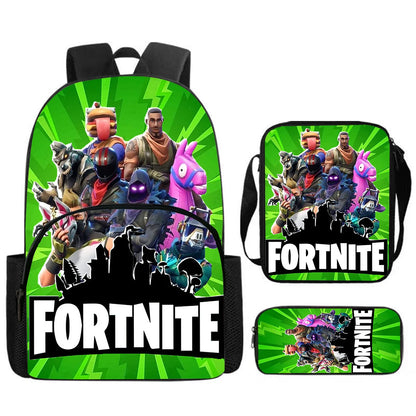 Fortnite 3Pcs Bag Set, Backpack with Front Pocket, Crossbody Bag and Pencil Case,  Boys girls The best gift for children