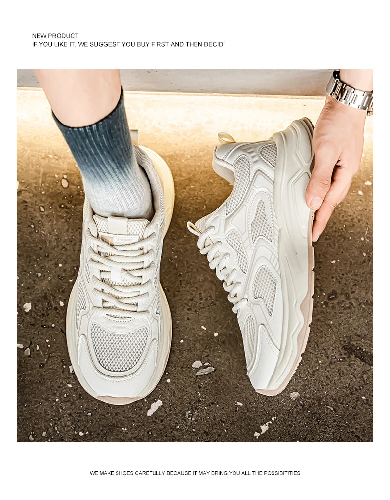 Herren-Speed-Freizeitsneaker für Frühling und Sommer, mit weicher Sohle, rutschfest, atmungsaktiv, Outdoor-Laufschuhe, modische Youth Joker Sportschuhe