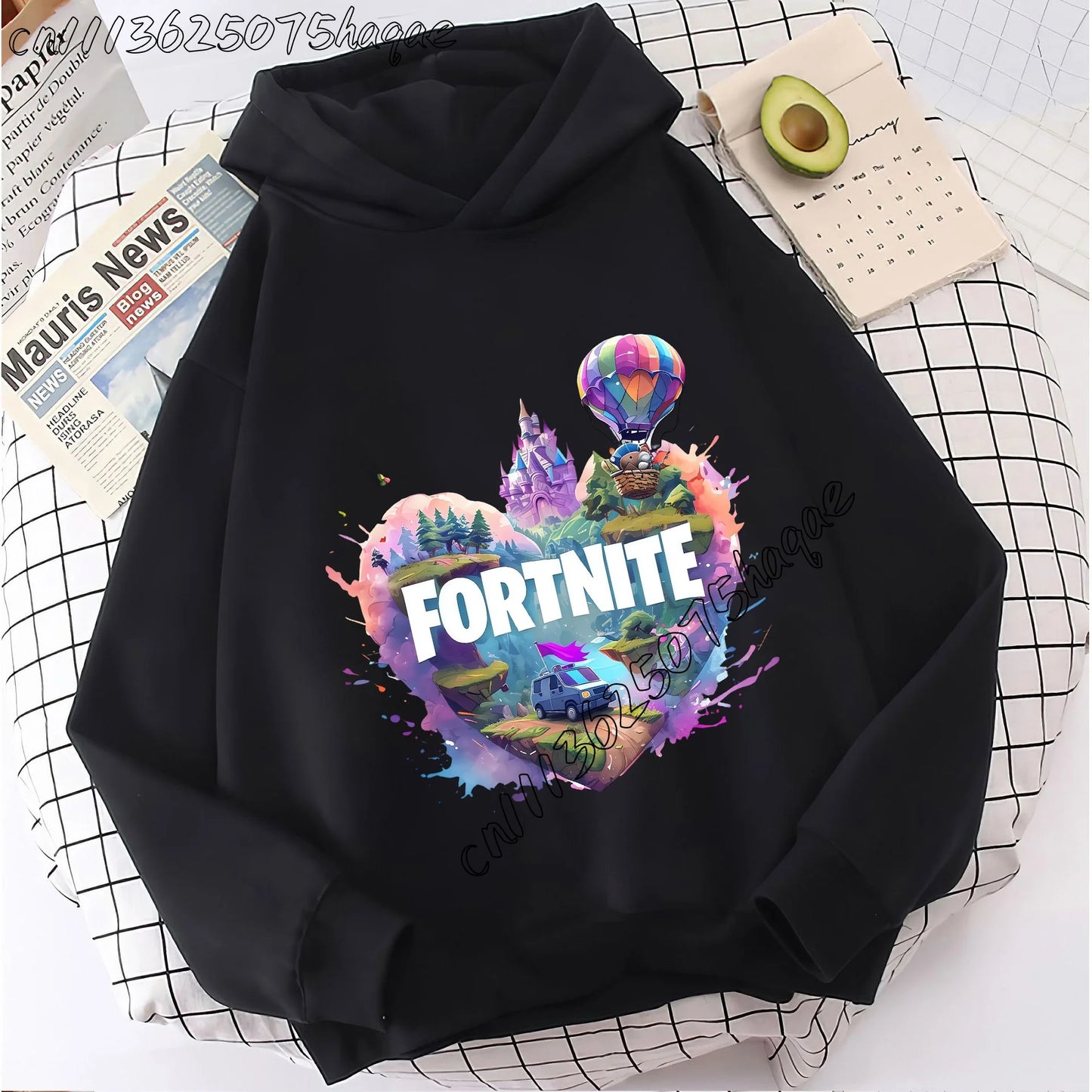 Casacos com capuz Fortnites para criança, sweatshirts anime Fortress Night, hoodies de jogo para primavera e outono, roupa desportiva infantil, presente