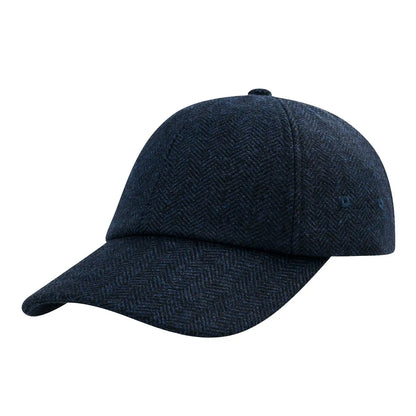 BOTVELA Men's Wool Tweed Baseball Cap Casual Style Soft Adjustable Unstructured Hat