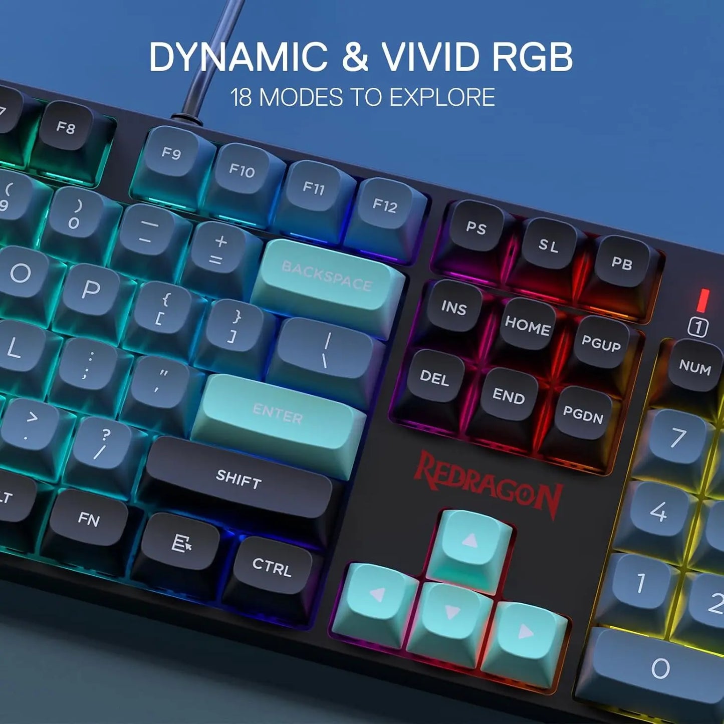 Redragon K582 SE Wired RGB 104 Keys Mechanical, Dynamic 16.8M RGB Backlit Gaming Keyboard, Red Switches