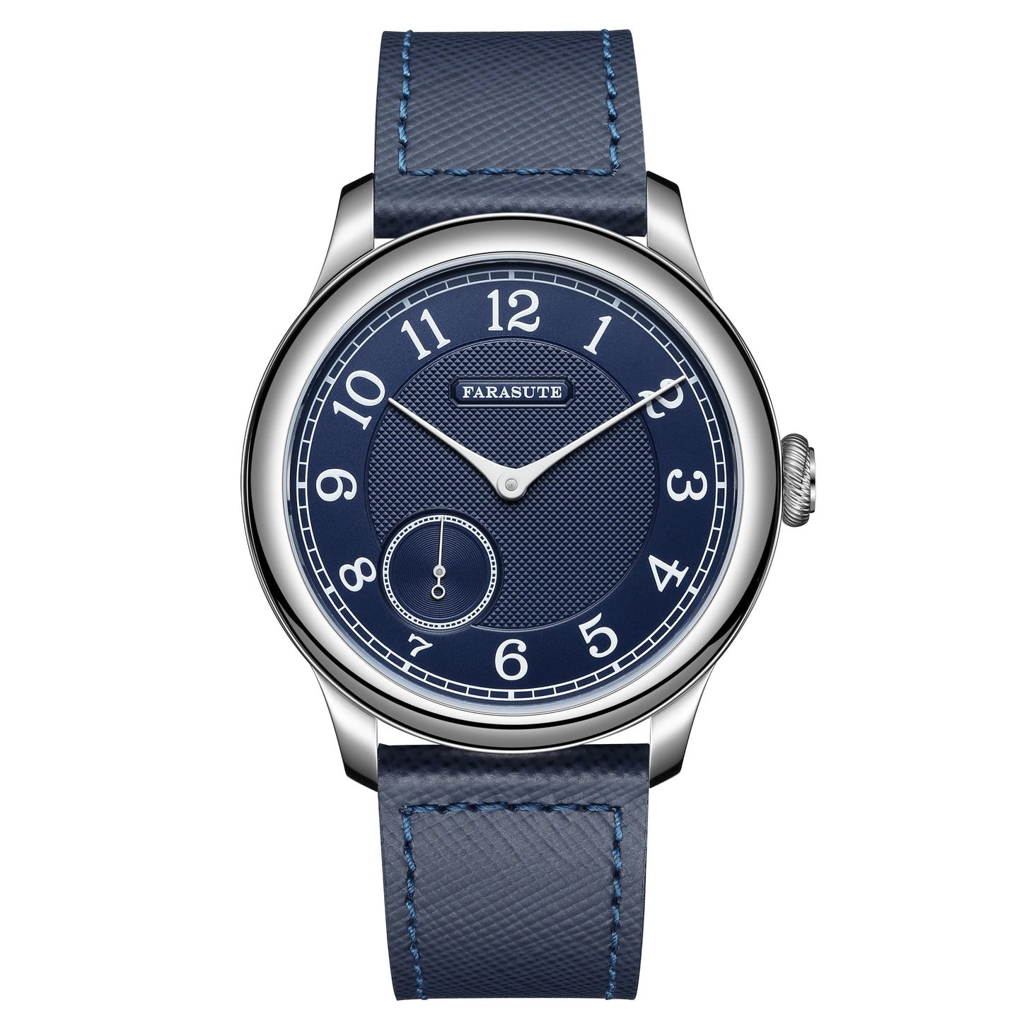 FARASUTE NEW Machinery Men Watch Salmon Dial St17 Manual Mechanical Watch Small Second Vintage Bonklip Bracelet