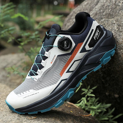 Chaussures de course pour hommes 2025 nouvelles chaussures de randonnée hors route en plein air en maille respirante amorti chaussures de marche plates en maille souple pour homme