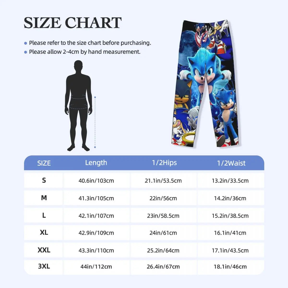 Pantalones de pijama personalizados para hombre con estampado «Soniced», con motivo de erizo, ropa de dormir, pantalones de estar por casa con bolsillos