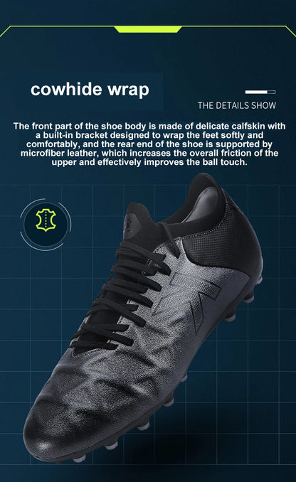 KELME Soccer MG Shoes Calf-Skin Cleats Match Artificial Grass Slip-Resistant  Cushioning Training Football Shoes ZX80121058