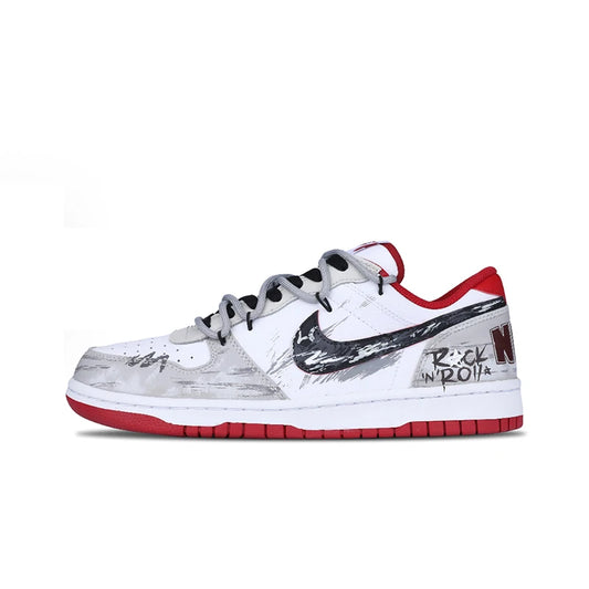 Skräddarsydda sneakers Nike Big NIKE LOW Dust Ruin Graffiti Print Sneakers Trendiga låga skateskor för män