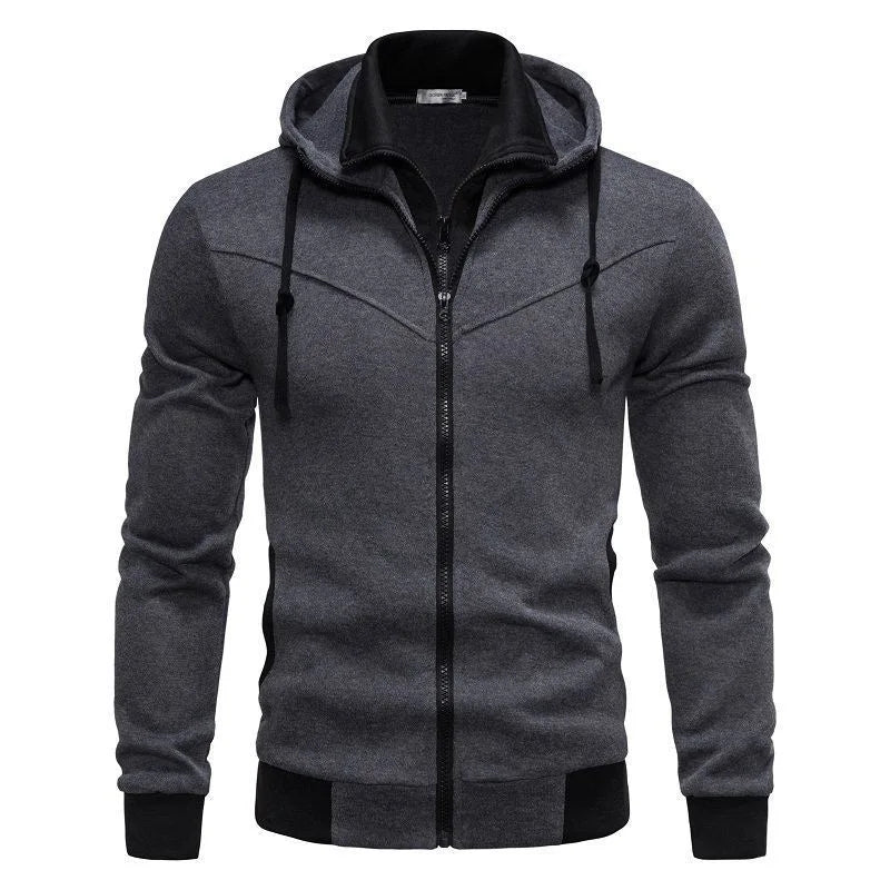 Autumn men's sportswear long sleeved jacket hooded sweatshirt zipper opening jacket men's hooded sweatshirt slim fit men's cloth, Produit gaming premium Fraquane, équipement gamer