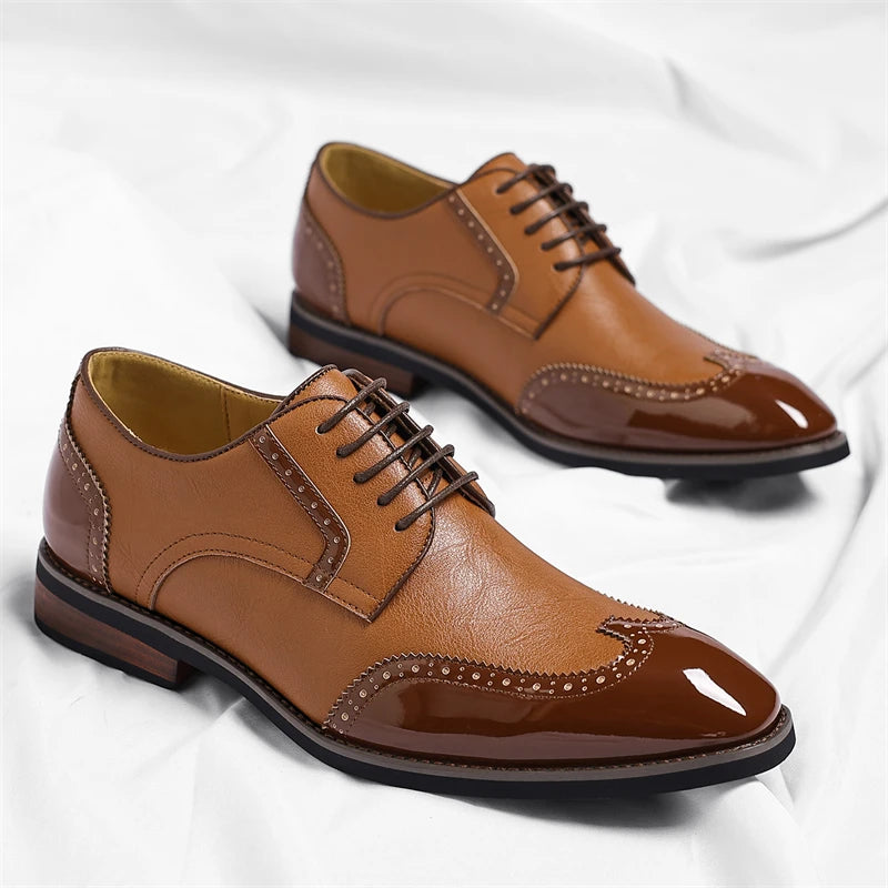 PU Leather Men's Oxford Shoes Heightened Formal Casual Shoes Business Male Suit Shoes New Design Derby Footwear Walking Sneakers