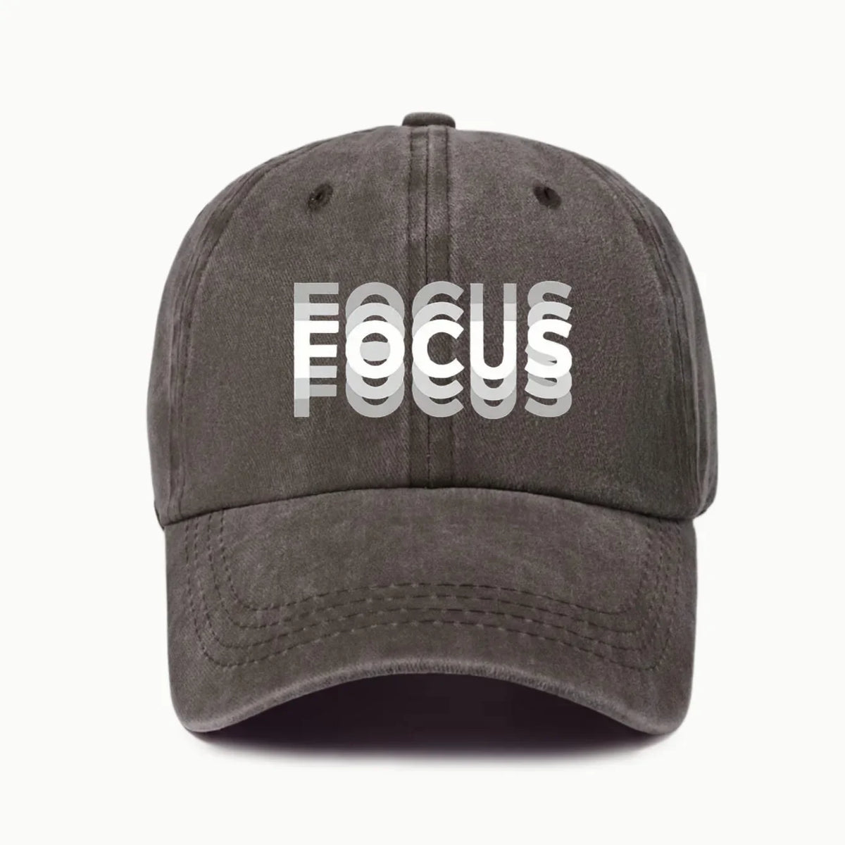 FOCUS Print Cap Washed Cotton Adjustable Classic Style Baseball Cap, Sports Duckbill Hat for Men and Women