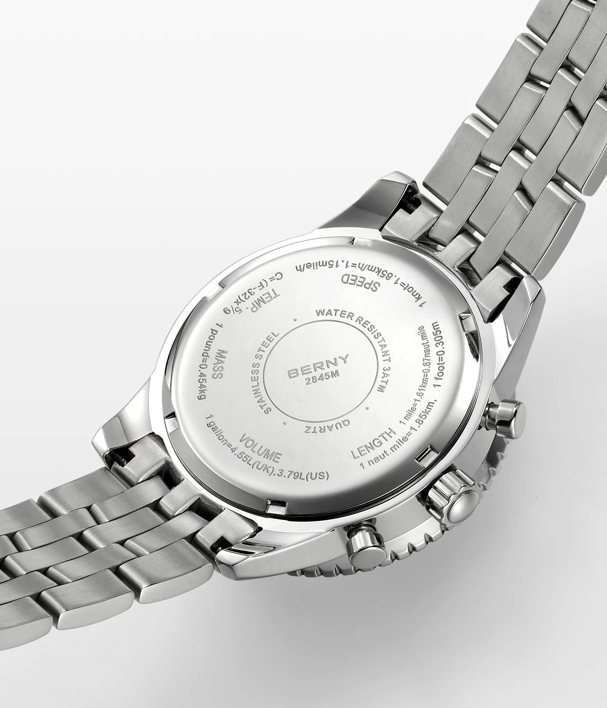 Pánské hodinky BERNY Aviation – křemenný chronograf s datem, safírovým sklem a ultraluminiscenční vrstvou – elegantní hodinky luxusní značky