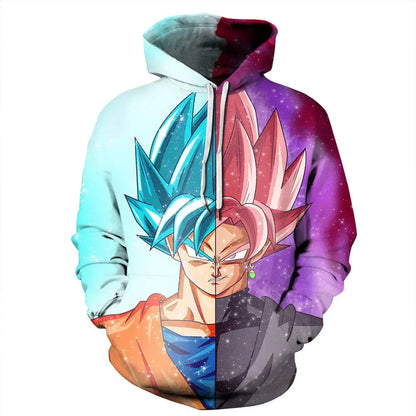 Sudadera con capucha de Dragon Ball para niños y niñas, nuevo estilo de otoño e invierno: sudadera creativa, holgada y versátil con capucha