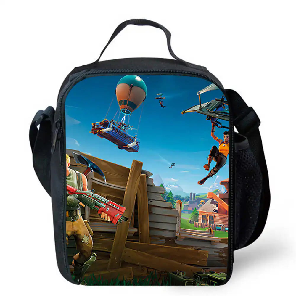 Lunch Bags for Children,Cartoon Fort-nite School Picnic Bags for Girls Boys,Kids Insulated Cooler Lunch Bags Portable Lightweigh