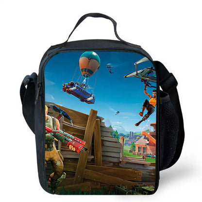 Lunch Bags for Children,Cartoon Fort-nite School Picnic Bags for Girls Boys,Kids Insulated Cooler Lunch Bags Portable Lightweigh