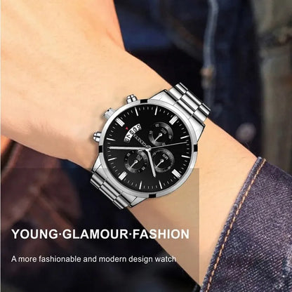 Mode Herenhorloge Luxe Kalender Kwarts polshorloge Zakelijke horloges Herenklok Herenarmband