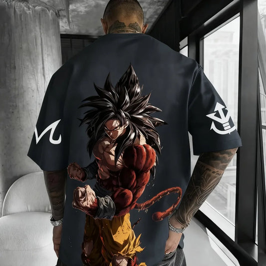 Dragon Ball Anime Super Saiyan 4 T-shirt Zomer Heren en Dames Street Loose Casual Veelzijdige Ouder-Kind Kleding Top