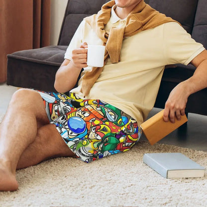 Pantalones cortos de pijama personalizados de Mega Man, para hombre, ropa de dormir, pantalones cortos de estar por casa, pantalones para dormir