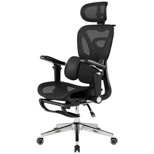 Chaise de bureau ergonomique, chaise de jeu pour ordinateur domestique, base en alliage d'aluminium