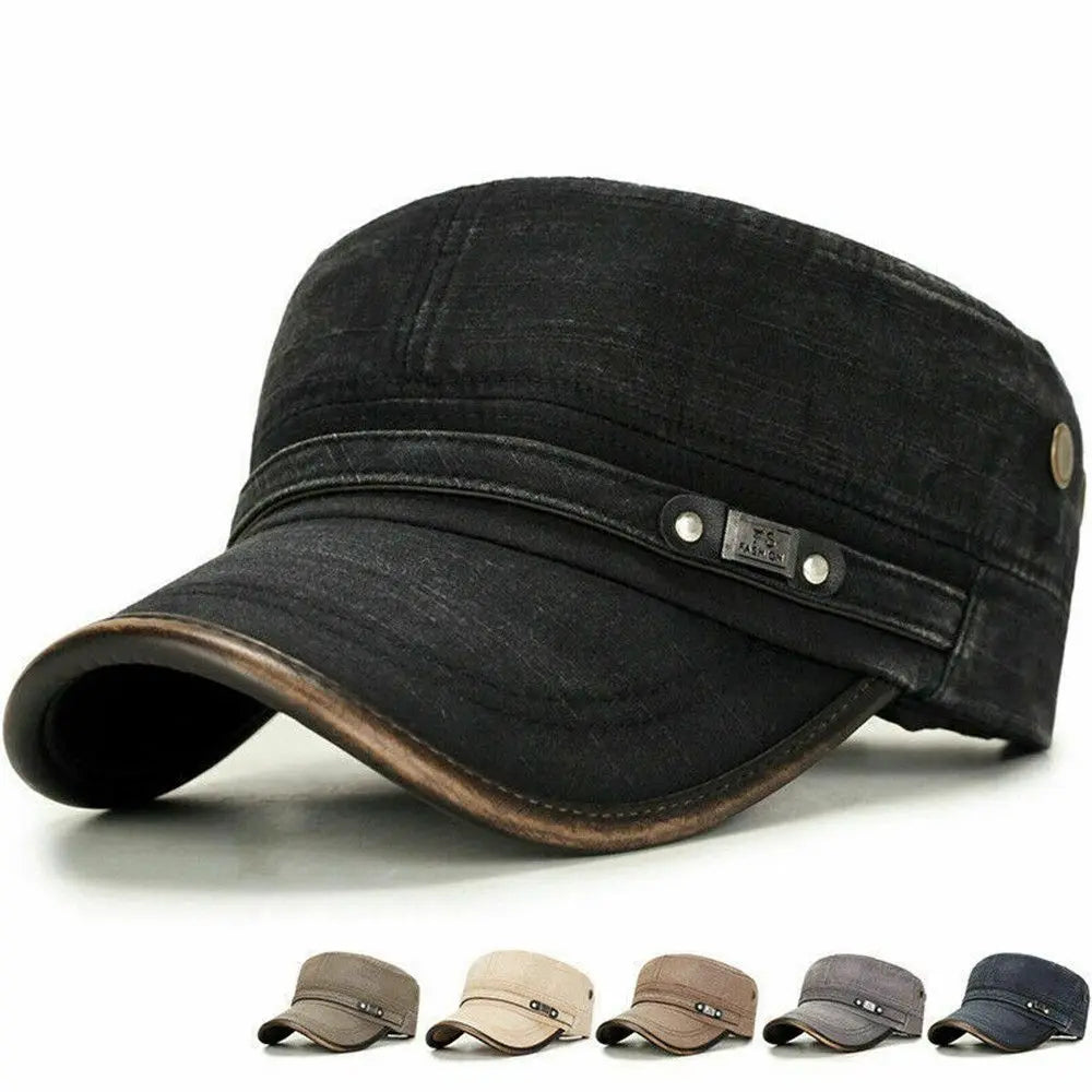 Fashion Men Peaked Cap Spring Summer Breathable Baseball Cap Adjustable Casual Cadet Hat High Quality Cotton Sun Cap
