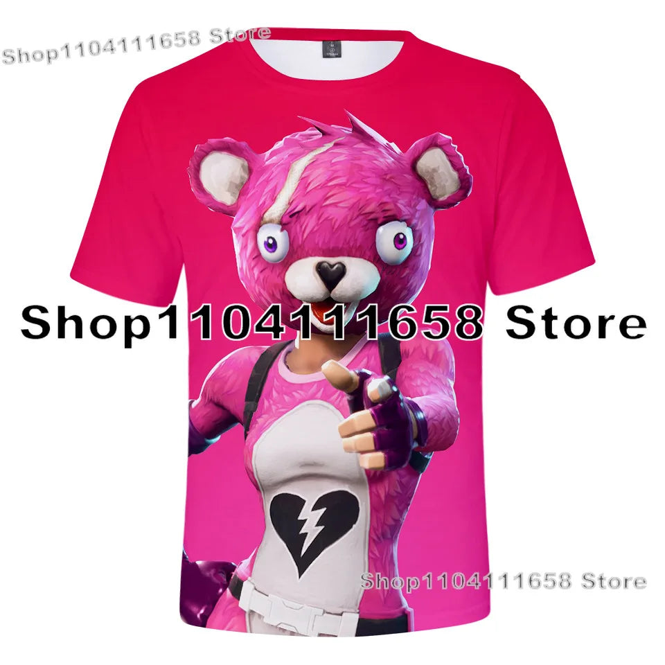 Banana Peely T-Shirt Damen-Tee Kinder F-Fortnite T-Shirt für Herren mit 3D-Druck, Battle-Royale-Game-Sommertop, Geburtstagsgeschenke
