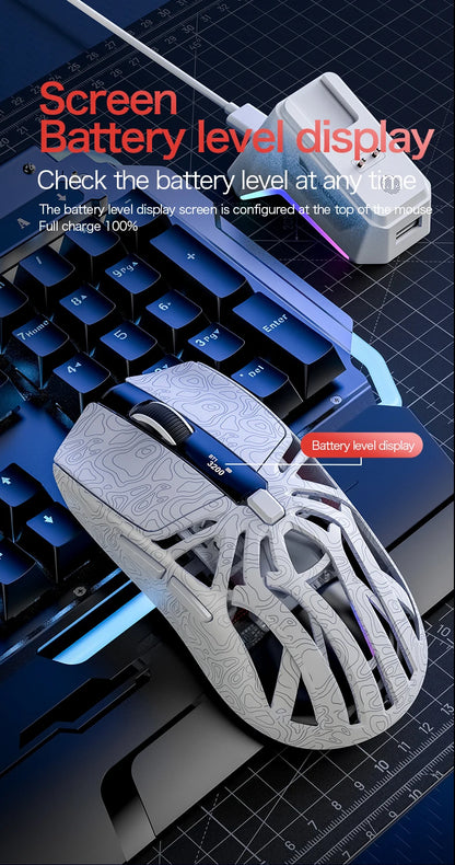 SMAILWOLF M8 Bluetooth Wireless Mouse, Three-Mode RGB Charging Base E-sports Gaming Mouse, PAW3311 Lightweight Gaming Office