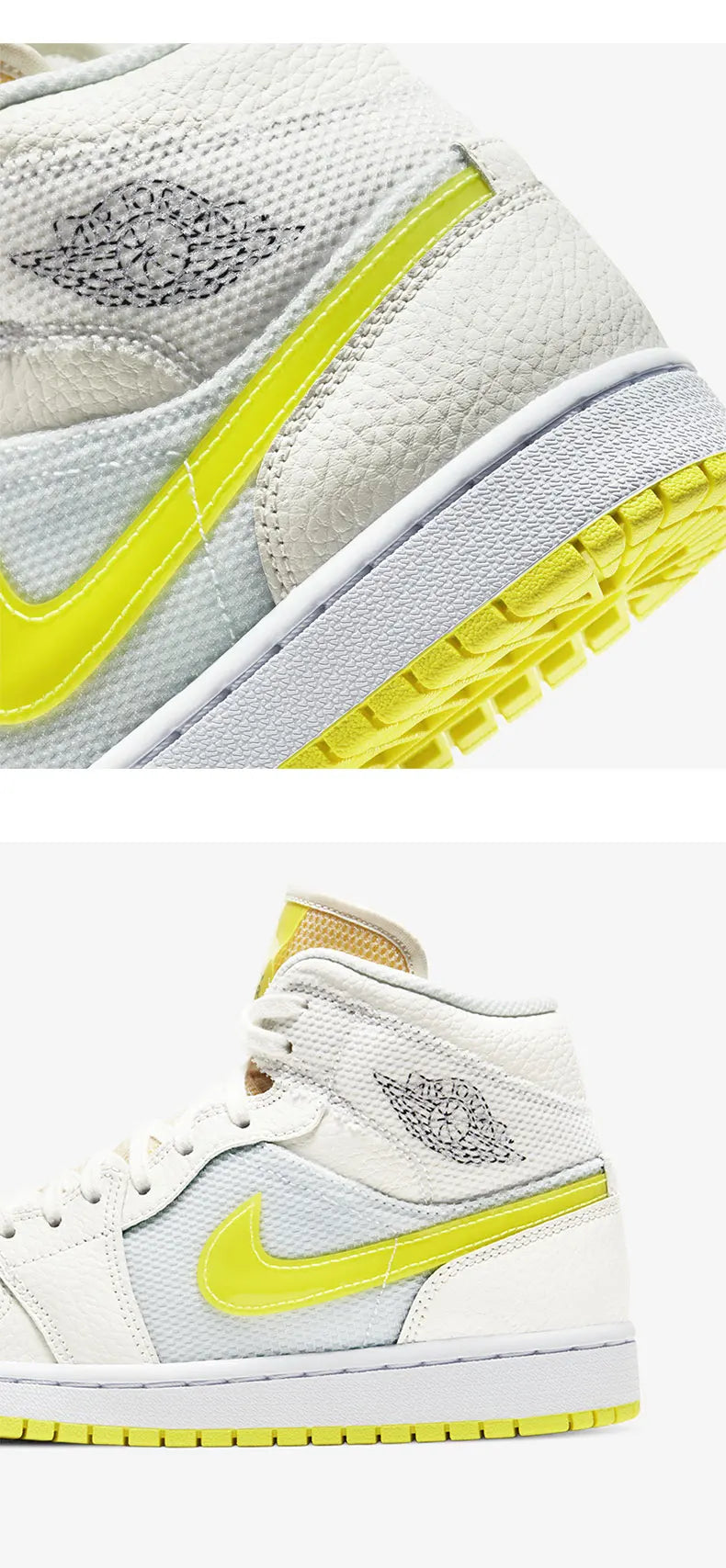 Aito Nike Air Jordan 1 Mid AJ1 Lakers -koripallokengät, puolikorkeat, DB2822-107