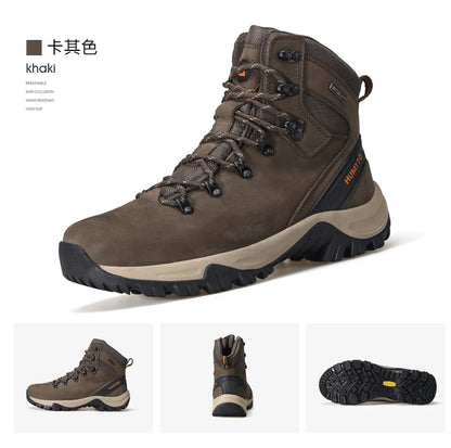 Zapatos de senderismo HUMTTO, botas de caza impermeables para hombre, botas tácticas de combate para desierto hasta el tobillo, botas de trekking para hombre y mujer, zapatillas cálidas de cuero