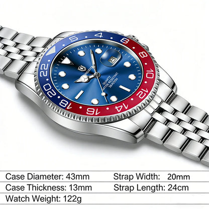 QINGXIYA Luxe herenhorloges met kwartsmechanisme, roestvrij staal, waterdicht, verlicht, datumweergave, herenpolshorloge, reloj hombre