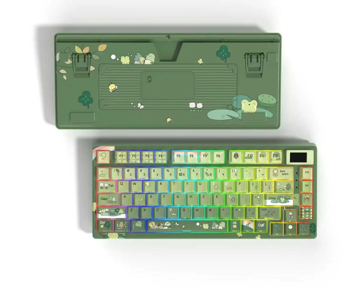 womier S-K80 Sea Wave Hot Swappable Gaming Keyboard Wired Mechanical Keyboard with Color OLED Display Gasket Mount RGB Keyboard