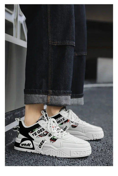 Nuove scarpe da uomo stile skateboard, sneaker estive in pelle casual fashion outdoor per running, sport, trekking e tennis, platform di lusso firmate