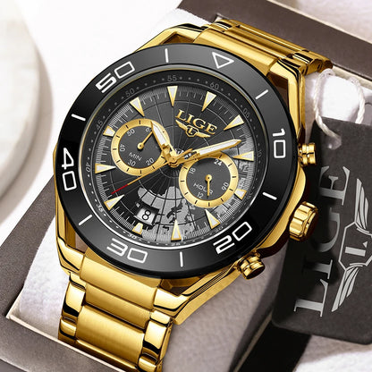 LIGE Luxe herenhorloges Casual zakelijk horloge Herenmode Waterdicht Militair herenhorloge met kwarts Montre Homme