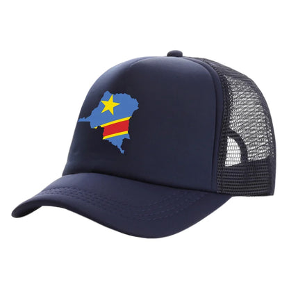 Casquette de camionneur pour homme « Congo démocratique » Casquette de la République démocratique du Congo Casquette de baseball Casquettes unisexes en maille aérée pour l'été