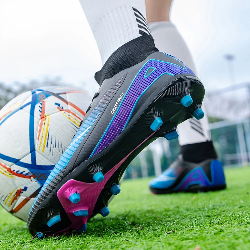 Chaussures de football montantes pour hommes, crampons longs, chaussures de football pour adultes, légères, entraînement sportif professionnel
