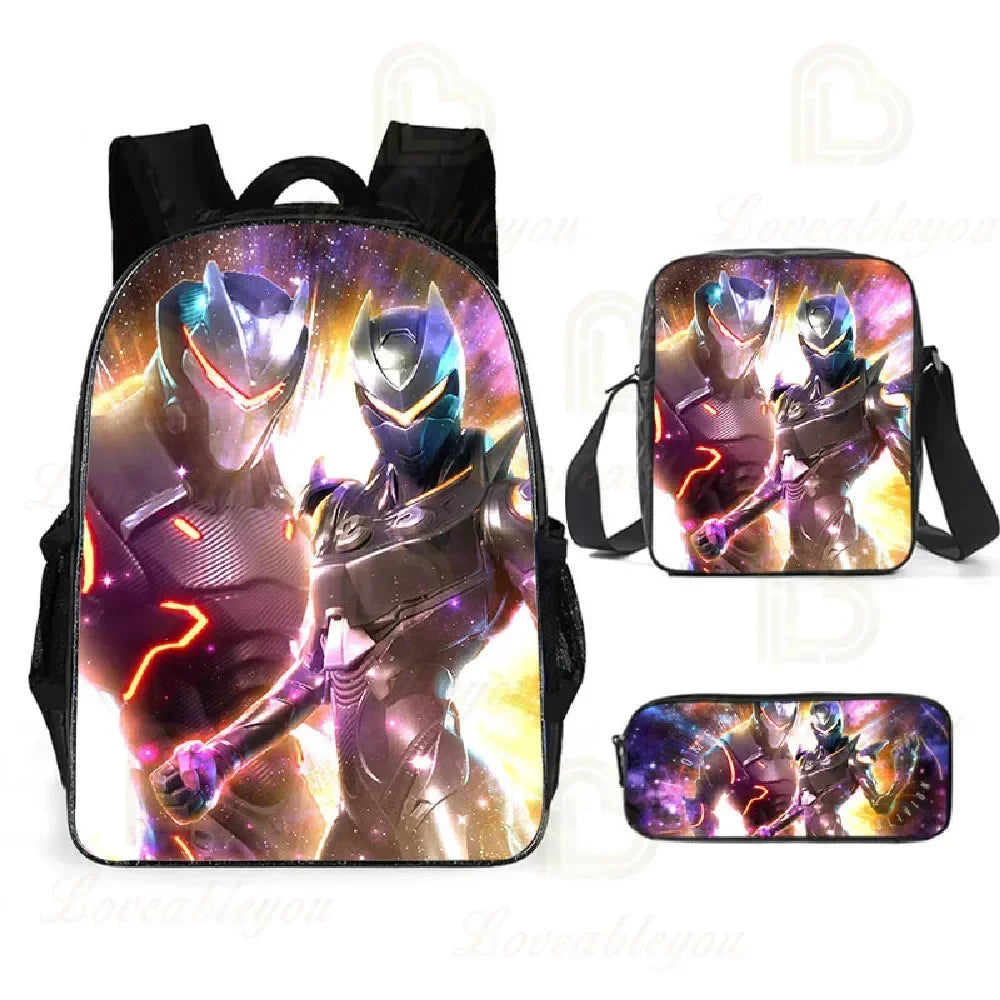 F-FORTNITE Battle Games Backpack for Children School Bag Boys Girls Primary Crossbody Pencil Case Kids Toddler Backpack