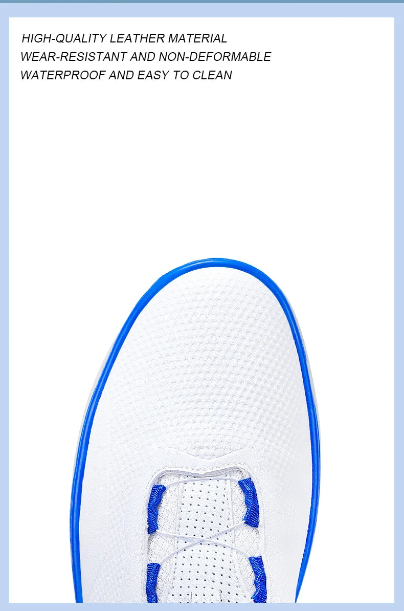 Couple Golf Shoes Men's White Waterproof Rotating Buckle Fitness Spikeless Non-slip Golf Golfer Training Golf Sneakers Women