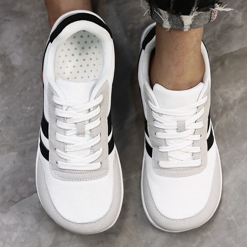 Men's tennis shoes with wide toe box, barefoot minimalist breathable comfortable outdoor walking shoes, sports casual blue shoes 2025