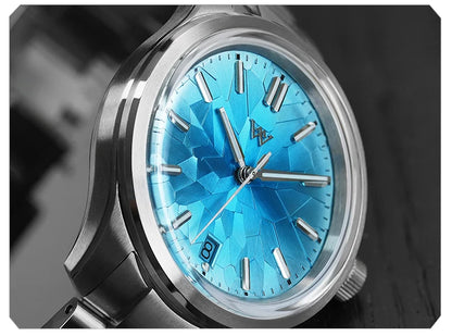 WM Watch Automatic Mechanical Watch NH35 Glacier Series 100M Waterproof AR Coated Sapphire Welly Merck Watch for Men WM226