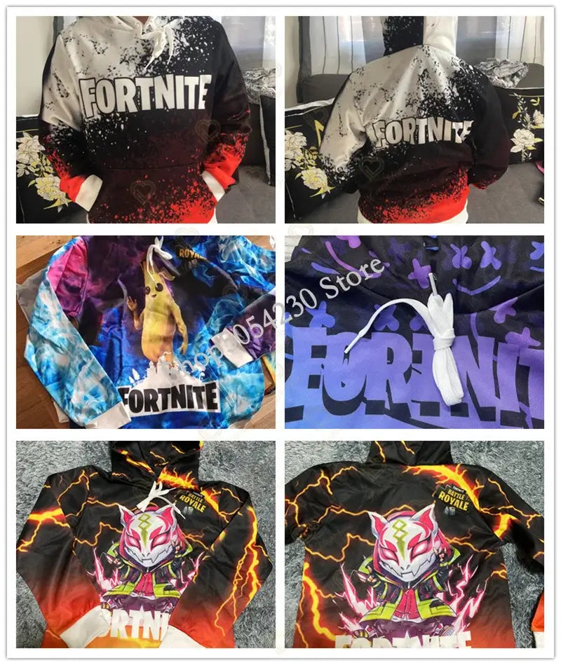 Fortnite Boys Cool Heroes Cosplay Hoodie Cartoon Sweatshirt Kid Clothes Spring Autumn Baby Coat Children Hooded Jacket